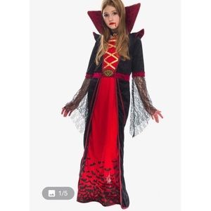 girls Vampiress black & red Halloween costume